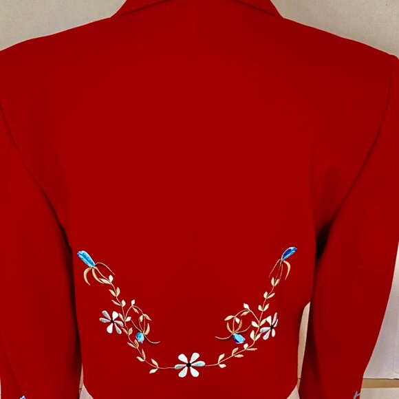 Manuel Cuevas Women's red cropped jacket - Picture 2 of 16